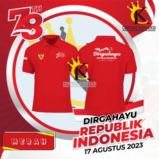 ใหม่ เสื้อยืดโปโล แขนสั้น พิมพ์ลายครบรอบ 78 ปี Yu Of The Republic Of Indonesia RI 010th 78 ปี 4th