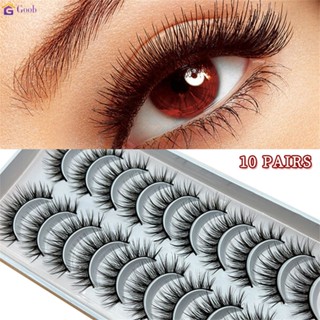 Dingsen False Eyelash 10 คู่ขนตาธรรมชาติสไตล์ Multi Stripe Eyelash 【goob】