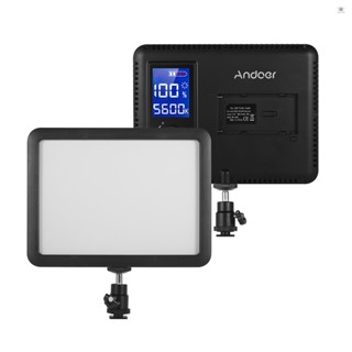 Andoer WY-160C LED Video Light Panel Photography Fill-in Lamp 3300K-5600K Adjustable Color Temperature Dimmable with LCD Display for    DSLR Camera Camcorder