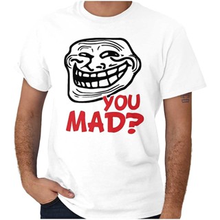 เสื้อยืด พิมพ์ลายกราฟิก Brisco Brands Troll Face You Mad Trollface Meme สําหรับผู้ชาย