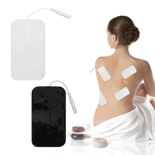 TENS EMS แผ่นเจลอิเล็กโทรด 10 ชิ้น – แผ่นทดแทนไม่ทอแบบมีกาวในตัวสําหรับบําบัดกล้ามเนื้อและบรรเทาอาการปวด