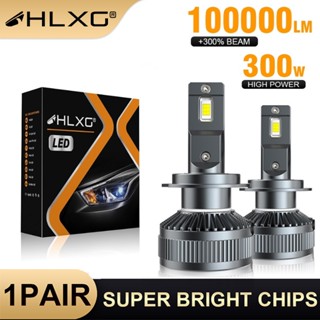 【สว่างมาก】แคนบัส Led H7 300W 100000หลอดไฟหน้ารถยนต์ LED LM H4 H11 H1 HB3 9005 HB4 H8 HIR2 9012 Bi 6000K 4300K 12V 24V 2X HLXG