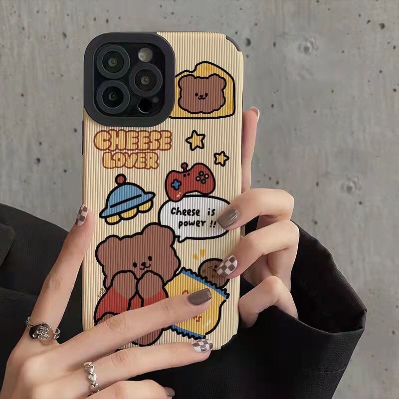 หมีน้อยน่ารัก เหมาะสําหรับเคสโทรศัพท์ iPhone 11 12 13 14 Pro Max IPX Xr Xs Max 7 8 6s Plus ซิลิโคนอ่อนนุ่มเคสโทรศัพท์