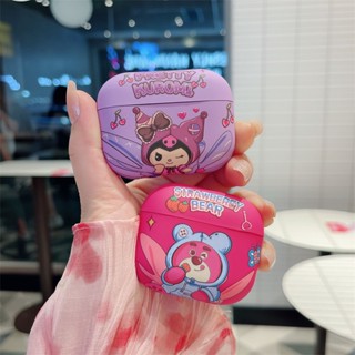 เคสหูฟังซิลิโคน แบบนิ่ม ลายการ์ตูนหมี Kuromi Strawberry กันกระแทก สําหรับ Airpods Pro 1 2 3 Pro Generation