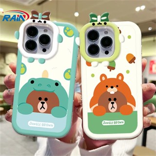 เคสโทรศัพท์มือถือ ซิลิโคนนิ่ม ลายกบ กระรอก หมีบราวน์น่ารัก สําหรับ IPhone 14 Pro Max 13 Pro Max 11 12 Xr XS 6 6S 7 8 Plus SE 2020