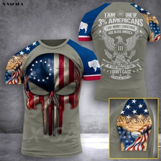 Wyoming USA เสื้อยืดลําลอง คอกลม แขนสั้น พิมพ์ลายธงชาติกองทัพอเมริกา 3D คุณภาพสูง สําหรับผู้ชาย และผู้หญิง