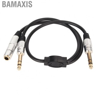 Bamaxis 6.35mm To Dual Y Splitter Cable Channel Stereo For Mic 19.7in