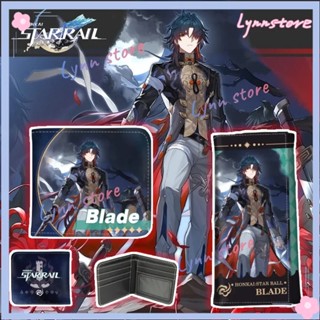 กระเป๋าใส่เหรียญ หนัง PU แบบพับได้ ลายเกม Honkai: Star Rail Blade Bronya Pom-Pom Seele March 7th Himeko เหมาะกับของขวัญ