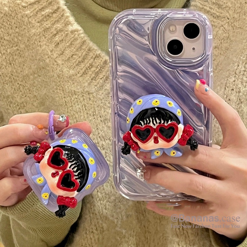 เคสโทรศัพท์มือถือ แบบนิ่ม ลายการ์ตูนผู้หญิง พร้อมขาตั้ง สําหรับ iPhone 14 Plus 14 13 12 11 Pro Max X Xr Xs Max 7 8 Plus SE2020