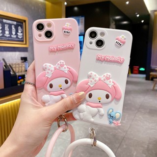 เคสโทรศัพท์มือถือ กันกระแทก ลายการ์ตูน Sanrio My Melody พร้อมสายคล้องมือ สําหรับ VIVO Y27 Y36 Y02S Y35 Y16 Y22 Y21T Y15S Y15 Y20 Y52 Y72 Y50 Y15 Y19 Y17 Y12A Y95 V27e V25 V23 V21