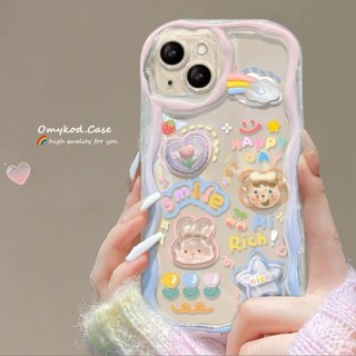 🌈Ready Stock 🏆Redmi A1 12C Redmi Note 12 11 10 9 Pro Redmi 10C 10 9A 9T 9C Xiaomi 12 11 Lite Poco X3 Wave Lovely Cartoon Clear Soft Protection Phone Case With Buttock Bracket