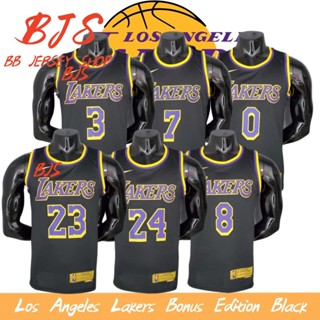 【BJS �� Los Angeles เลขที่. เสื้อกีฬาบาสเก็ตบอล ลายทีม Lakers Bonus Edition 23JAMES สีดํา