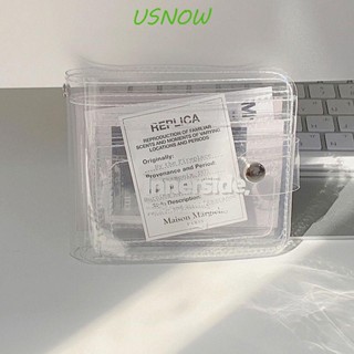 Usnow กระเป๋าใส่บัตรเครดิต PVC แบบใส หลายช่อง สไตล์ฮาราจูกุ แฟชั่น สําหรับคู่รัก