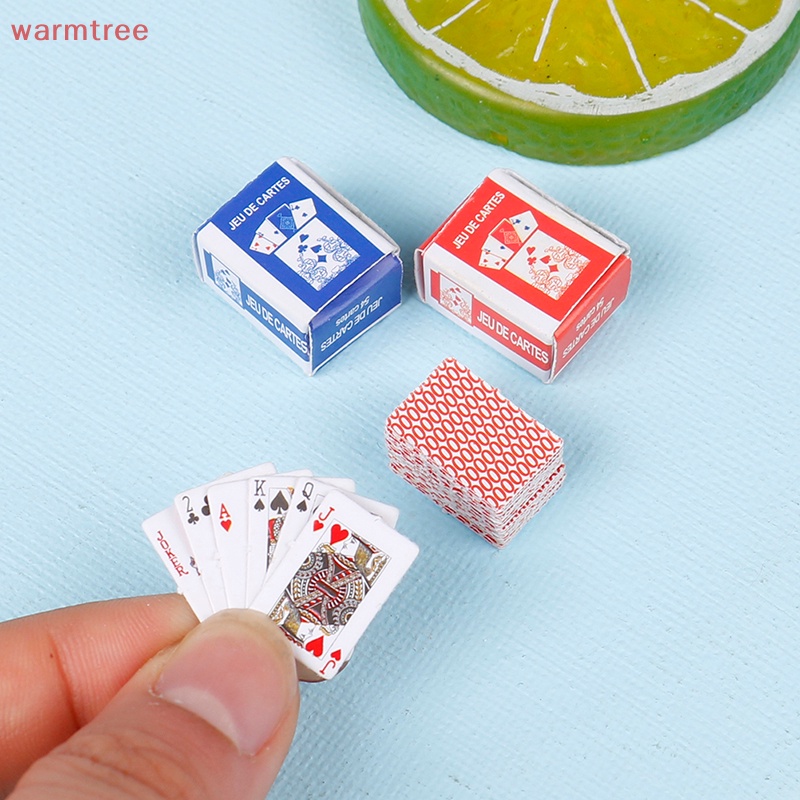(warmtree) ไพ่โป๊กเกอร์จิ๋ว 1:12 น่ารัก สําหรับตกแต่งบ้านตุ๊กตา