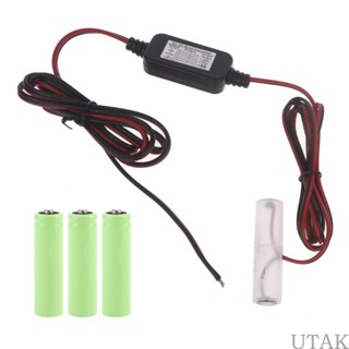 Utake สายเคเบิลพาวเวอร์ซัพพลาย 6V AA 2Pin พร้อมสวิตช์ 4 ชิ้น แบบเปลี่ยน