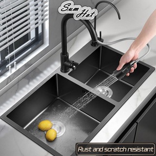 Nano Sink stainless steel sink ซิงค์ล้างจาน อ่างล้างจาน ซิงค์สแตนเลส อ่างล้างจานสแตนเลส 2หลุม