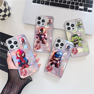 เคสโทรศัพท์มือถือแบบแข็ง ลายกัปตันอเมริกา ไอรอนแมน สไปเดอร์แมน สําหรับ iPhone13 iPhone14 pro max