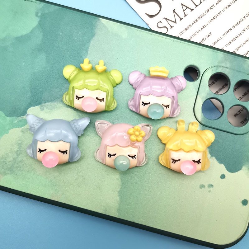 อุปกรณ์เสริมเรซิ่น diy การ์ตูนล้างฟองสาวคอลเลกชัน Headwear ผมกิ๊บตกแต่งแพทช์