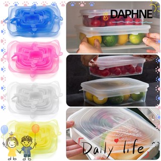 Daphne ฝาซิลิโคน ทรงสี่เหลี่ยม สำหรับปิดชาม อาหาร 4 สี