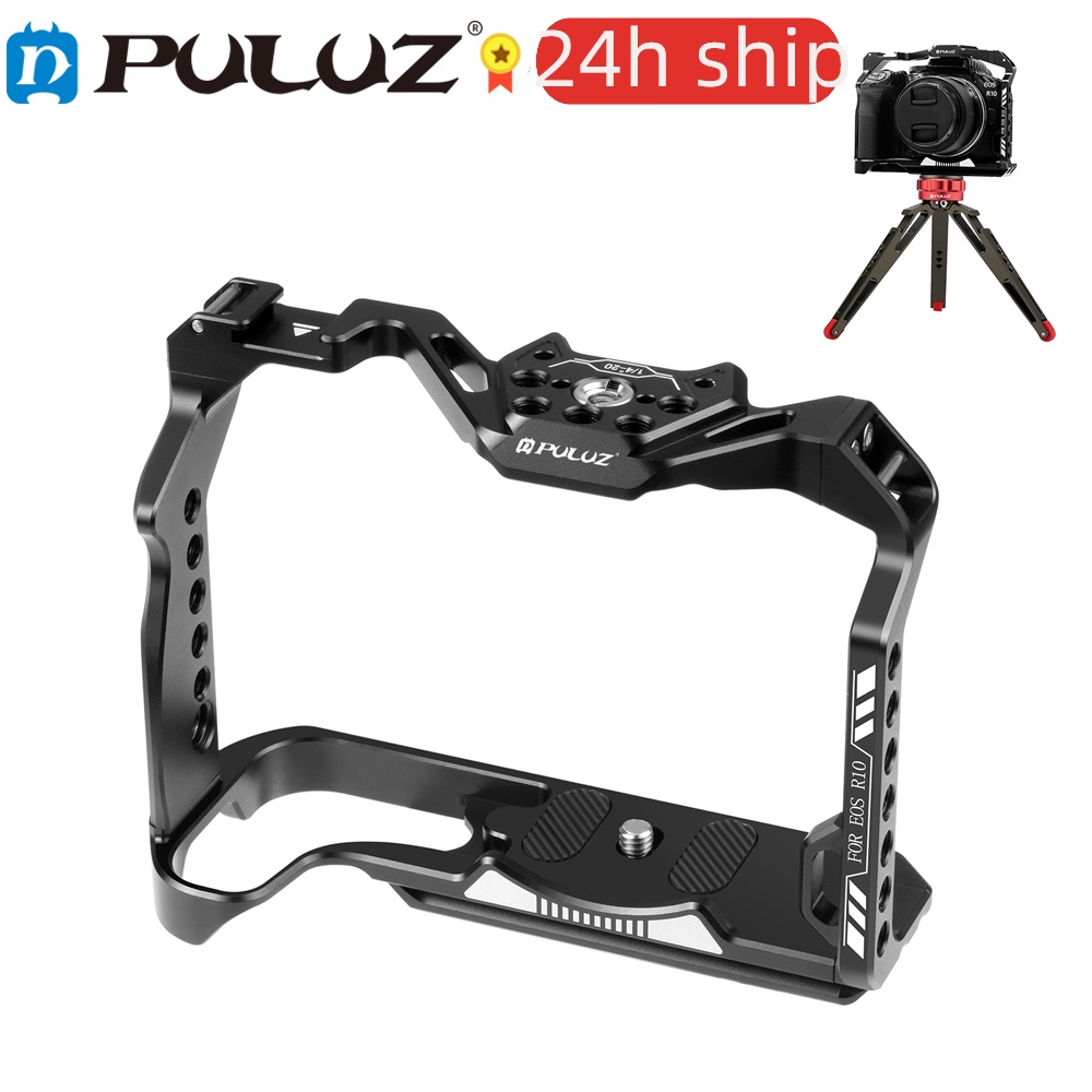 PU3107 สําหรับ Canon EOS R10 PULUZ โลหะกล้อง Stabilizer Rig 1/4 & 3/8 สกรูหลุมกล้องกรง