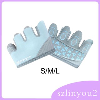 [szlinyou2] ถุงมือครึ่งนิ้ว สําหรับผู้หญิง เล่นโยคะ 2 ชิ้น