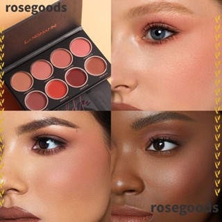 Rosegoods1 บลัชออนชิมเมอร์ เนื้อแมตต์ กันน้ํา พกพาง่าย 8 สี สําหรับผู้หญิง