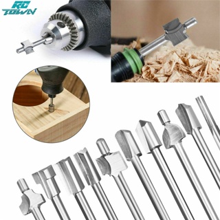 Rctown ดอกสว่านเราเตอร์ Hss โลหะ อเนกประสงค์ สําหรับ Dremel Rotary Tool Set For Wood Acrylic Pvc Plastic 10 ชิ้น