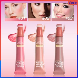 Lunoon Liquid Blush Beauty Stick Velvet Matte Natural Blush เมคอัพติดทนนาน Natural Liquid Contouring For Face Blusher Cheek Tint Peach Cream Blush (tata.th)