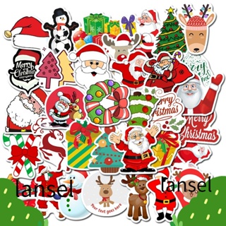 LANSEL สติกเกอร์ Merry Christmas กันน้ํา ซ้ําได้ สําหรับตกแต่งบ้าน 50 ชิ้น