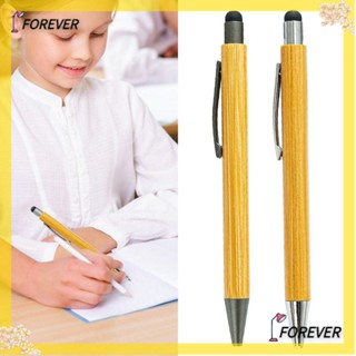 Forever 2-in-1 ปากกาลูกลื่นไม้ไผ่ หน้าจอสัมผัส ความแม่นยําสูง คุณภาพสูง สําหรับนักเรียน 10 ชิ้น