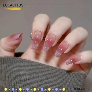 ✿EUTUS✿ 24pcs/Box Ballerina Glitter Coffin False Nails Detachable Nail Tips Wearable Artificial Manicure Tool Press On Nails Full Cover Fake Nails