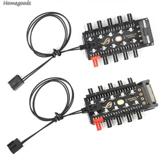 เมนบอร์ดพัดลมระบายความร้อน 4 Pin PWM HUB Splitter 1 To 10 Extension 12V SATA Power ขนาดใหญ่ 4D Port Supply PC Speed Controller