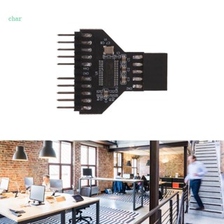 Char อะแดปเตอร์ขยาย USB 9Pin Header 1 เป็น 2 9-Pin USB HUB USB2 0 สําหรับ RGB