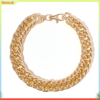 {Newcat} ปลอกคอโซ่โลหะ สีทอง สําหรับสัตว์เลี้ยง สุนัข