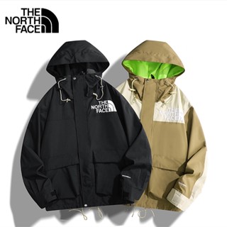 เสื้อแจ็กเก็ตบอมเบอร์ มีฮู้ด ปักลายโลโก้ The North Face แบบดั้งเดิม เหมาะกับใส่กลางแจ้ง สําหรับคู่รัก