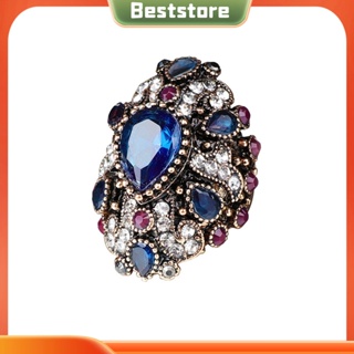 Beststore|  แหวนนิ้วมือ ประดับพลอยเทียม แวววาว สไตล์พังก์ เครื่องประดับแฟชั่น สําหรับผู้หญิง ปาร์ตี้ ของขวัญ