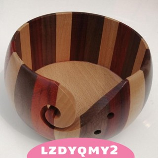 [Lzdyqmy2] ตะกร้าไม้ แบบพกพา สําหรับเก็บไหมพรม นิตติ้ง ถักนิตติ้ง DIY