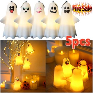 5pcs Halloween Ghost Windsocks with LED Light Halloween Decorations
