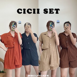 BKL พร้อมส่ง JU2802 Cicii set ชุดเซ็ท 2 ชิ้น เสื้อเชิ้ตกระดุม น้า+กางเกงขาสั้น มีปลายทาง ชุดไปทะเล เดรส เสื้อยืด