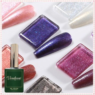 Vendeeni Fable Firefly Series ยาทาเล็บเจล Pearlescent ผงสีสันสดใส Fine Glitter Super Flash Phototherapy Glue Nail Art For Nail Shop 15ml 15 Colors JOYFEEL