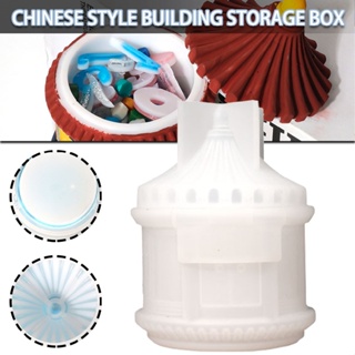 Chinese Architectural Storage Box Silicone Mold Container with Lid Resin Molds