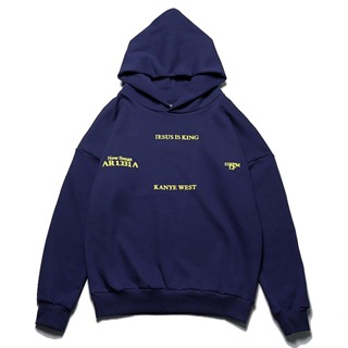 เสื้อกันหนาว มีฮู้ด พิมพ์ลาย Jesus is King Foam