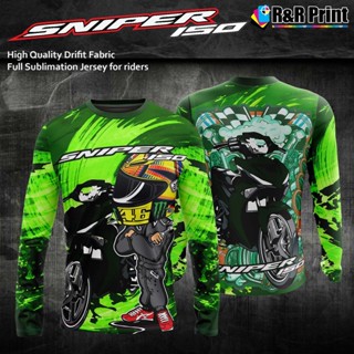 เสื้อแขนยาว ลาย sniper full 150 สําหรับขี่จักรยาน yamaha