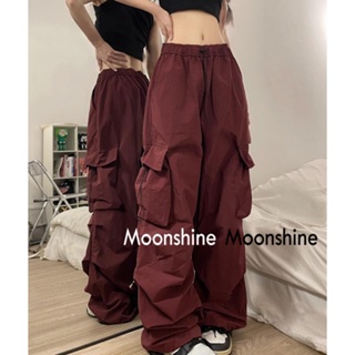 Moon  กางเกงขายาว คาร์โก้ กางเกง เชือกอเมริกันคลาสิค Cargo pants 2023 NEW 073130 ทันสมัย fashion Stylish สบาย A90M02M 36Z230909