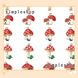 Simple จี้รูปเห็ด อัลลอย 5 แบบ 10x13 มม. 20 ชิ้น สําหรับทําเครื่องประดับ สร้อยข้อมือ 20 ชิ้น