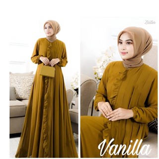 - Vanilla Dress Gamis Women Muslim Full Premium Matt Babydoll Polos Basic Party Invitation