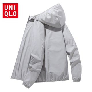 Uniqlo เสื้อคลุมกันแดด แขนยาว สีพื้น อเนกประสงค์ เหมาะกับฤดูร้อน สําหรับผู้หญิง ไซซ์ M-5XL