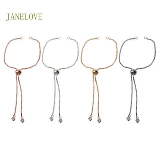 Jlove สร้อยข้อมือทองเหลือง ปรับได้ พร้อมจุกปิด สําหรับทําเครื่องประดับ DIY