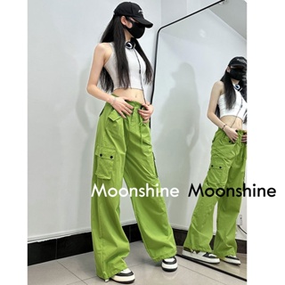 Moon  กางเกงขายาว คาร์โก้ กางเกง เชือกอเมริกันคลาสิค Cargo pants 2023 NEW 080201 ทันสมัย ทันสมัย Stylish Chic A90M009 36Z230909