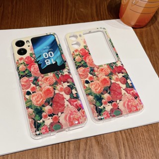 เคสโทรศัพท์มือถือ ฝาพับ ป้องกันฝุ่น กันน้ํา ลายดอกไม้ สําหรับ OPPO Find N2 N2Flip